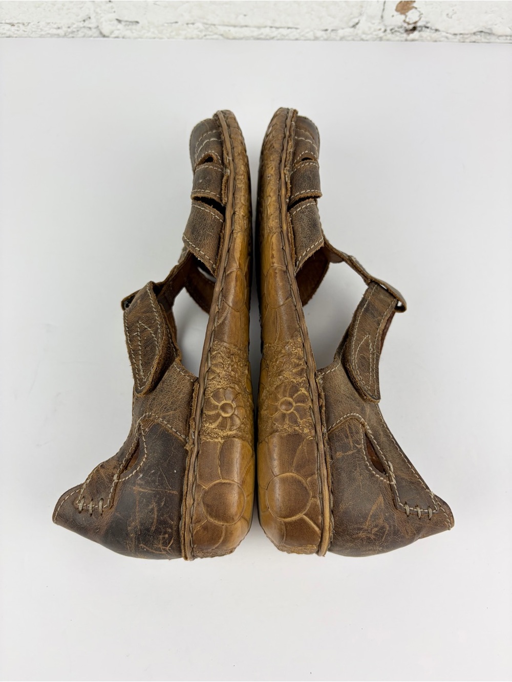 Josef Seibel Rosalie 29 Brown Leather Closed Toe Mary Jane Sandals 39 - Picture 8 of 11